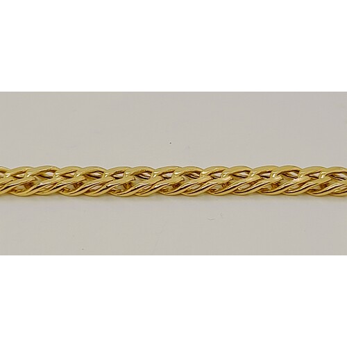 9 Carat Yellow Gold Diamond Cut Double Curb Link Bracelet