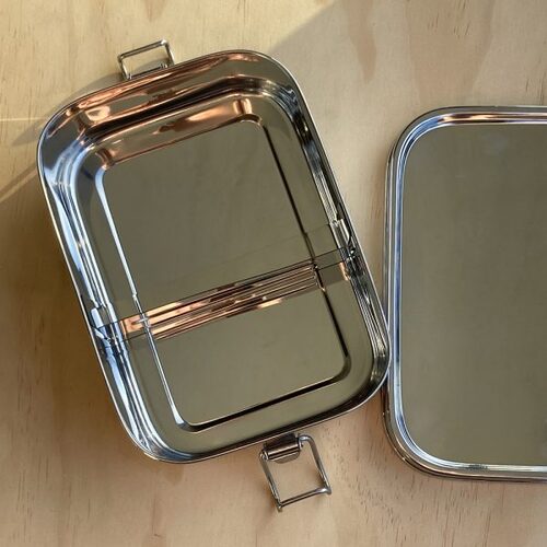 Stainless Steel Rectangular Leak Proof Container with Removable Divider