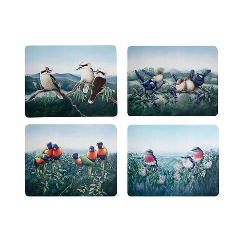 Katherine Castle Birds of Australia Set of 4 Cork Backed 34 x 26.5cm Placemats
