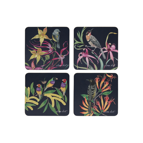 Eloise Short Lyric Collection Set of 4 Assorted Cork-backed Coasters