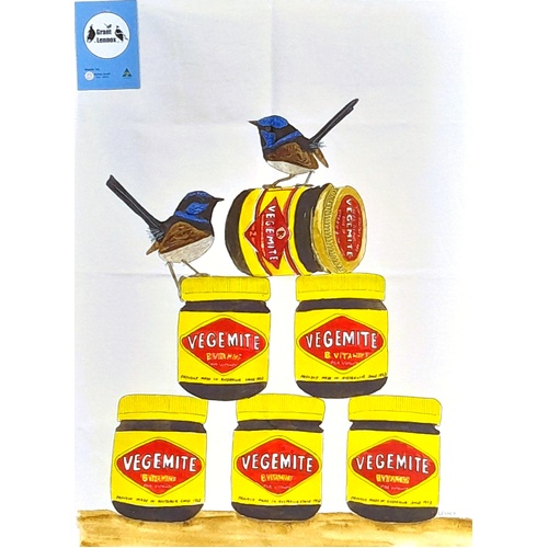 Grant Lennox Happy Little Vegemites Cotton Tea Towel