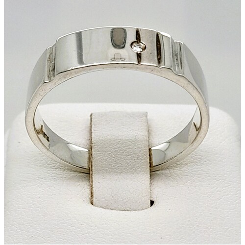 Sterling Silver Cubic Zirconia Set Signet Ring AUS Size T½ - CLEARANCE