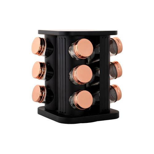Astor Black 12 Piece Spice Rack