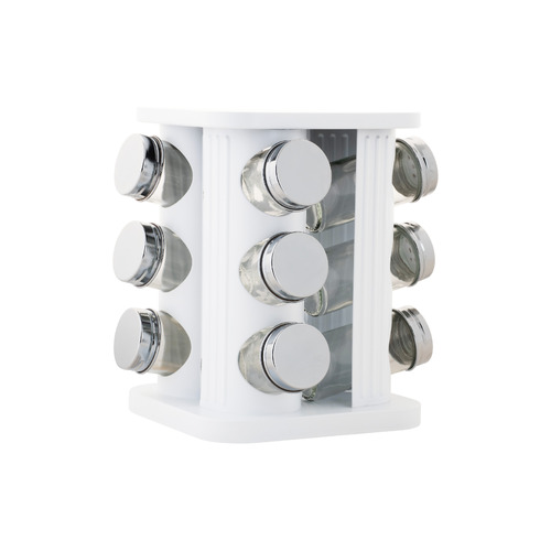 Astor White 12 Piece Spice Rack