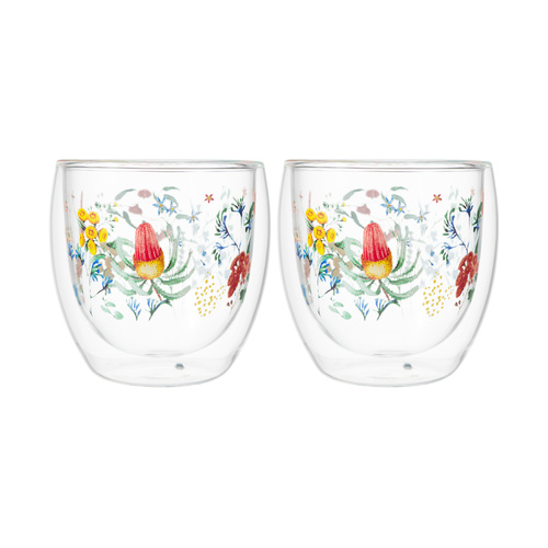 Maxwell & Williams Honey Wattle Set of 2 Double Wall 250ml Cup