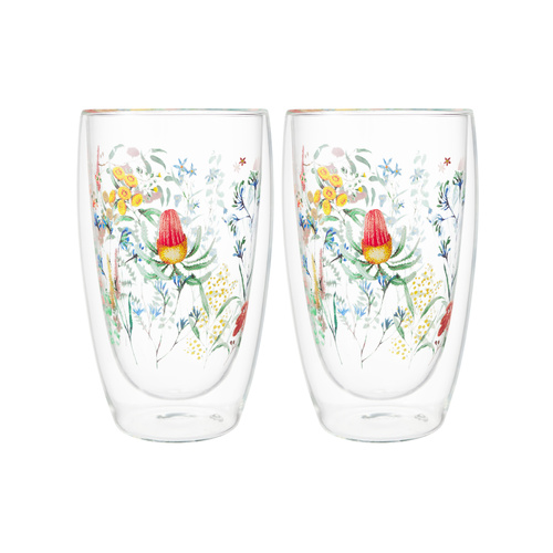 Maxwell & Williams Honey Wattle Set of 2 Double Wall 450ml Cup