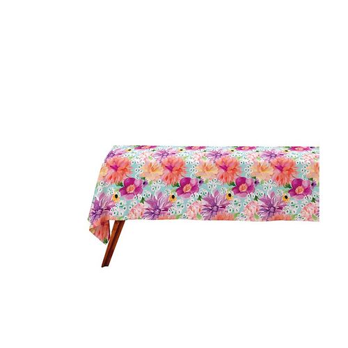 Teas & C's Dahlia Daze Sky Blue 270 x 150cm Cotton Rectangular Tablecloth