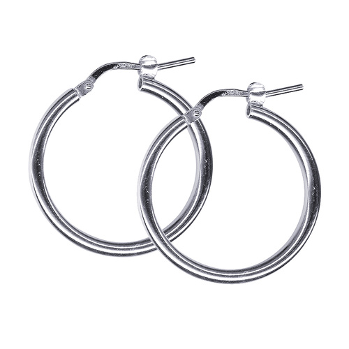 Sterling Silver Italian Plain Hoop Earrings