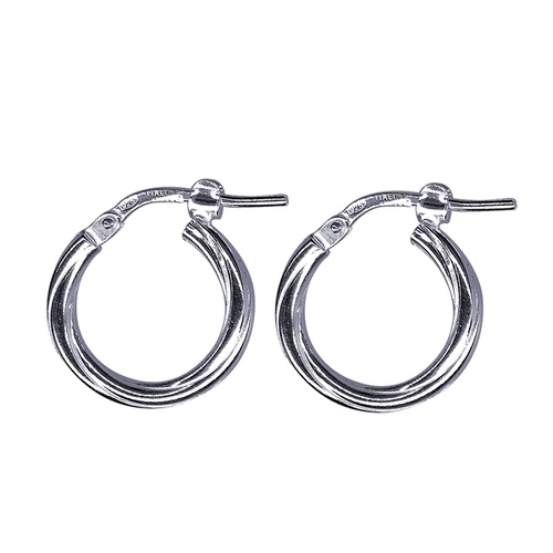 Sterling Silver Italian Twist Hoop Earrings
