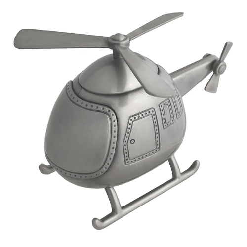 Helicopter Pewter Finish Money Box