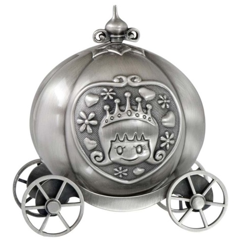 Pumpkin Coach Pewter Finish Money Box