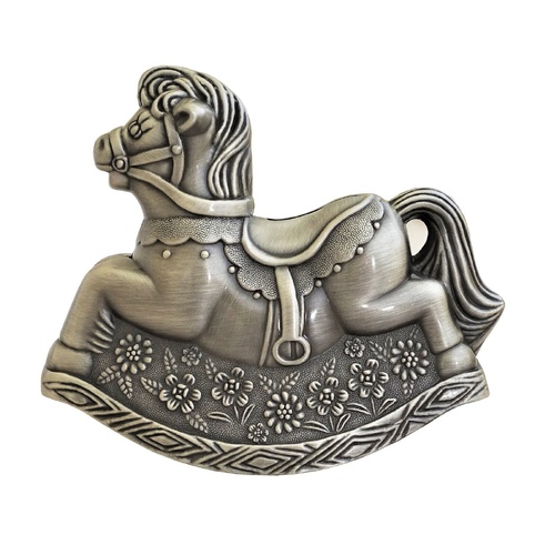Pewter Finish Rocking Horse Money Box