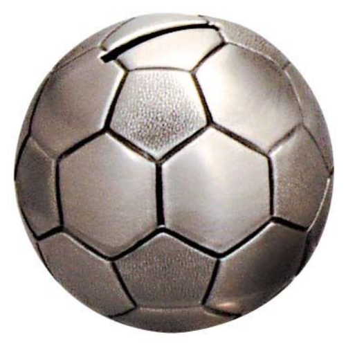 The Russell Collection Soccer Ball Pewter Finish Money Box Clearance