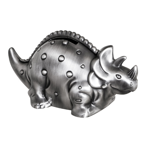 Pewter Finish Triceratops Money Box