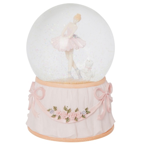 Resin Snowglobe with Ballerina & Puppy