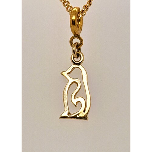 9 Carat Yellow Gold Cut-out Penguin Charm/Pendant