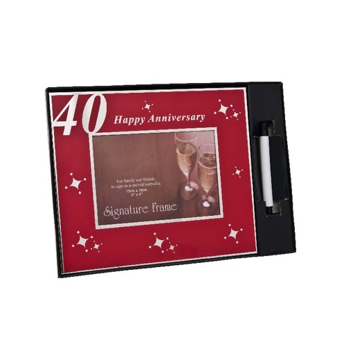 Ruby Coloured Celebration Signature 40th Anniversary 6 x 4 Inch Photo Frame