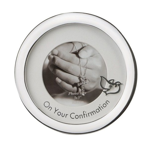 Silver Plated Round 'On your Confirmation' 8 x 8cm Photo Frame