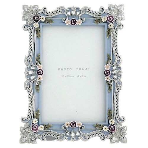 Blue Floral Resin Photo Frame 10 x 15cm (4 x 6") SOPHIE