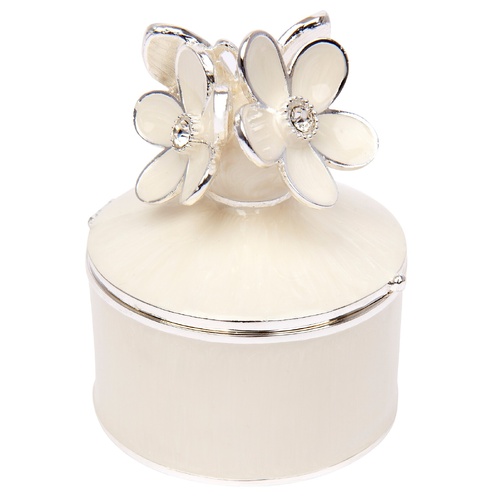 Glass & Epoxy Trinket/Ring Box with Daisy & Butterfly