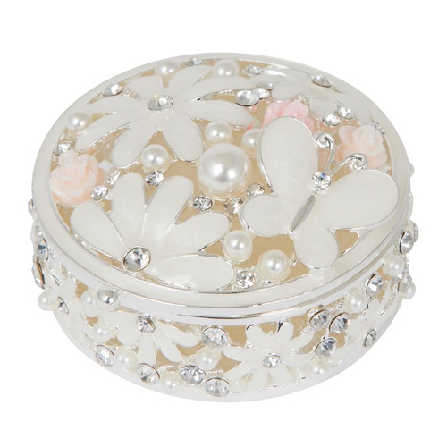 Epoxy Trinket/Ring Box with Flowers & Butterfly