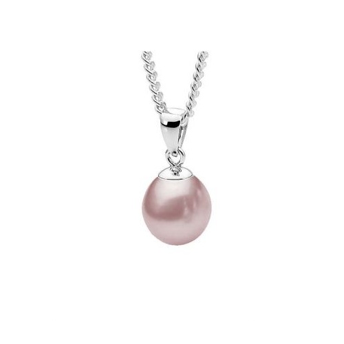 Pink 7.5-8mm Freshwater Pearl Pendant in Sterling Silver