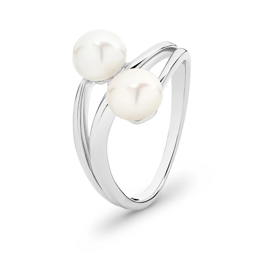 Mildred Sterling Silver White Freshwater Pearl Ring AUS Size O