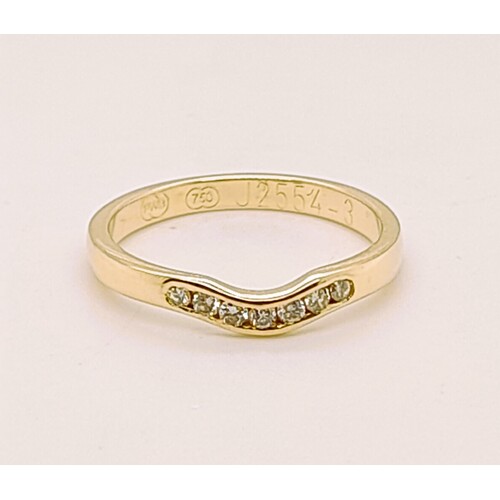 18 Carat Yellow Gold Channel Set Fitted Diamond Ring AUS Size O