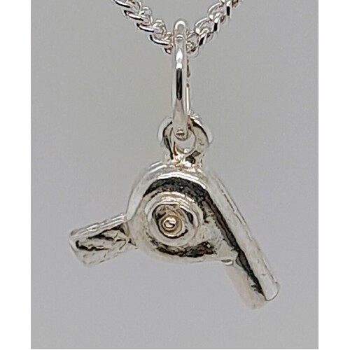Sterling Silver Hair Dryer Charm/Pendant