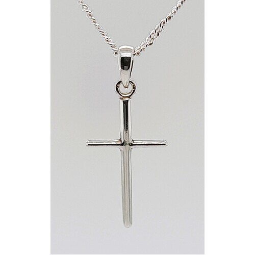 Sterling Silver Tubular Cross Pendant