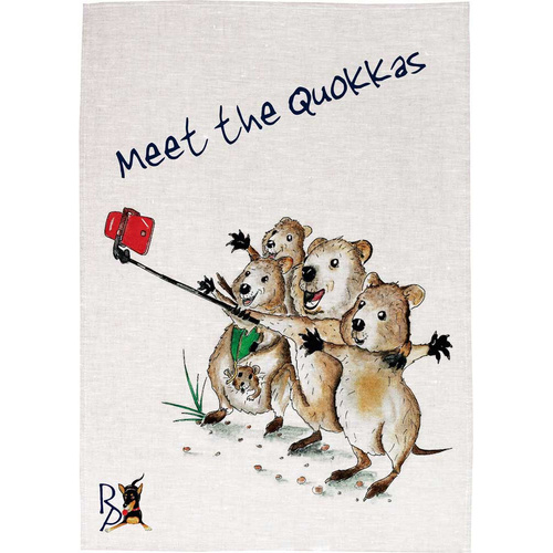 Jo Rothwell 'Meet the Quokkas' Cotton Tea Towel