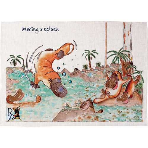 Jo Rothwell 'Making a Splash' Cotton Tea Towel