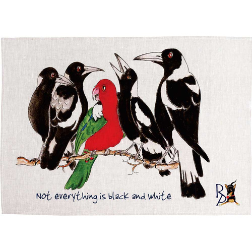 Jo Rothwell 'Not Everything is Black and White' Cotton Tea Towel