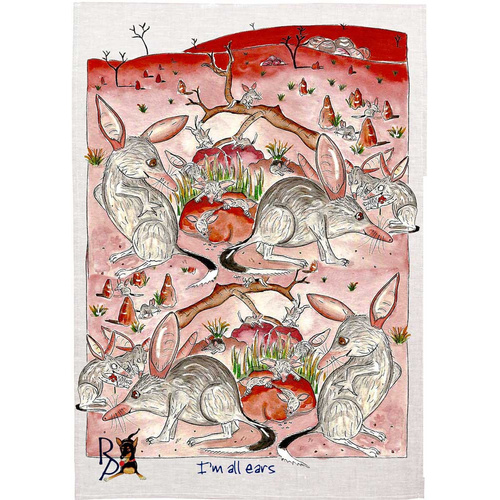 Jo Rothwell 'I'm All Ears' Cotton Tea Towel