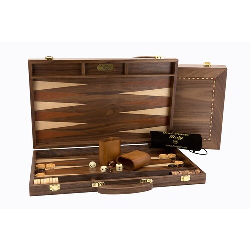 Backgammon Set in 45cm (18") Deluxe Walnut Case