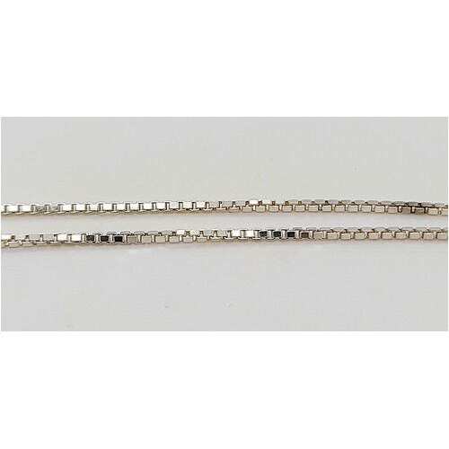 Sterling Silver 1mm Wide 50cm Italian Venetian or Box Link Chain