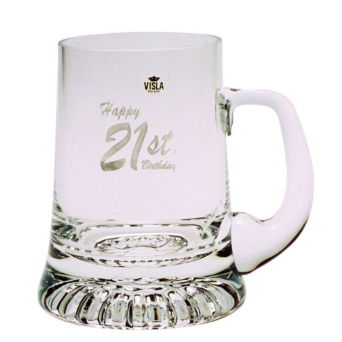 Visla 21st Birthday 400ml Crown  Beer Mug