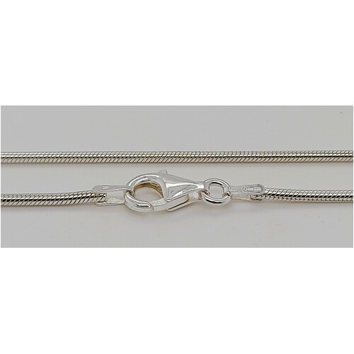 Sterling Silver 1.7mm Wide 50cm Italian Snake or Serpent Link Chain