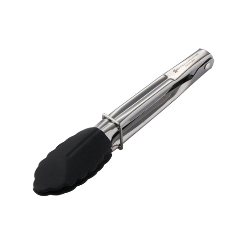 Maxwell & Williams 18cm Mini Black Silicone Tip Grabber Tongs