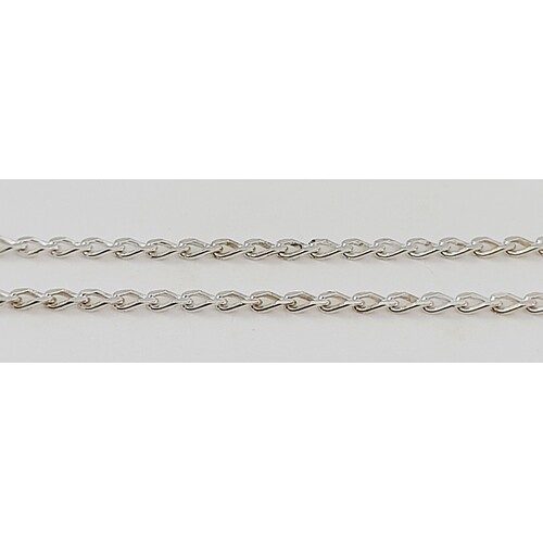 Sterling Silver 1.8mm Wide 50cm Long Link Curb Diamond Cut Chain