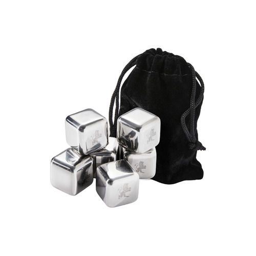 Cocktail & Co. Set of 6 Reusable Stainless Steel Ice Cubes