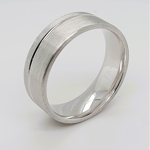 Sterling Silver Satin Finish 8mm Wide Ring AUS Size Z+1