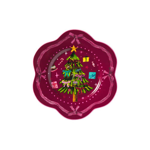 Maxwell & Williams Fa La La Burgundy Scallop Rim Plate