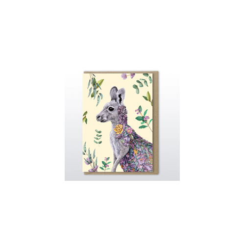 Marini Ferlazzo Grey Kangaroo Greeting Card