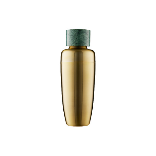 Cocktail & Co. Capitol 500ml Gold Finish & Green Marble Cocktail Shaker