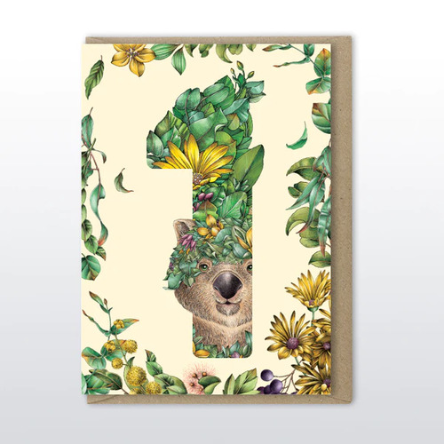 Marini Ferlazzo Age 1 Wombat Birthday Card