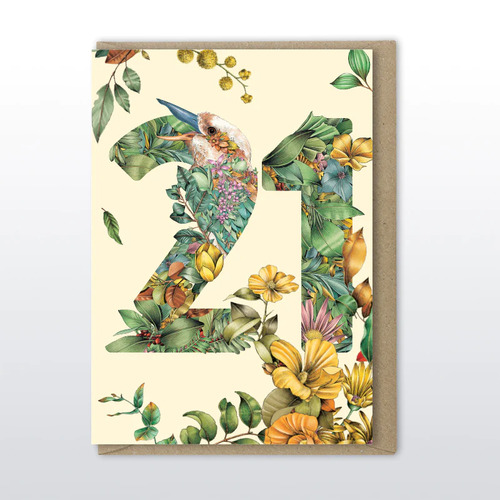 Marini Ferlazzo Age 21 Laughing Kookaburra Birthday Card