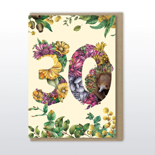 Marini Ferlazzo Age 30 Echidna Birthday Card