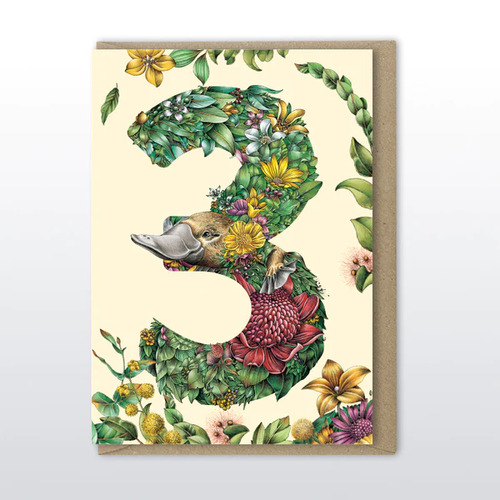 Marini Ferlazzo Age 3 Platypus Birthday Card