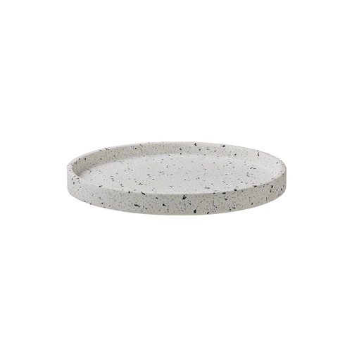 Livvi White 26cm Round Terrazzo Serving Tray
